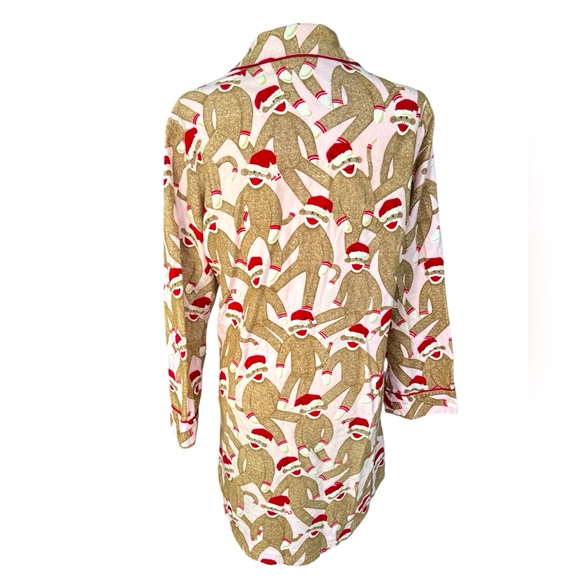 Nick & Nora, Christmas Sock Monkey Sleepshirt, Size Small - Picture 4 of 9